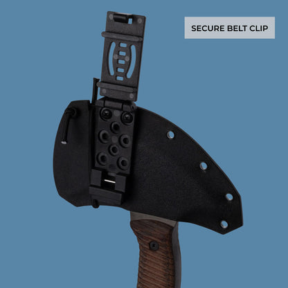 AncientSmithy Tomahawk Axe - Handmade Tactical Tomahawk Hatchet - Full Tang Combat Axe for Military Camping and Outdoor Activities (Three Spikes with Kydex Case)