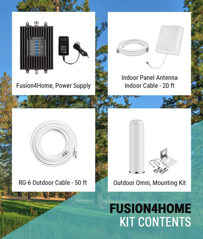 SureCall Fusion4Home Cell Phone Signal Booster Kit for Home and Office - Verizon, AT&T, Sprint, T-Mobile 3G, 4G and LTE, Covers Up to 3,000 Sq Ft, black (SC-PolyH-72-OP-Kit)