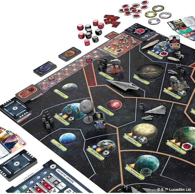 Asmodee Star Wars: Rebellion Board Game - Epic Galactic Empire vs Rebel Alliance Conflict Tabletop Miniatures Strategy Game for Adults Ages 14+ 2-4 Players 3 Hour Playtime