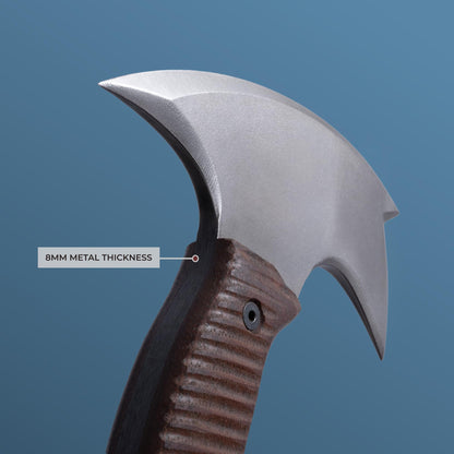 AncientSmithy Tomahawk Axe - Handmade Tactical Tomahawk Hatchet - Full Tang Combat Axe for Military Camping and Outdoor Activities (Three Spikes with Kydex Case)