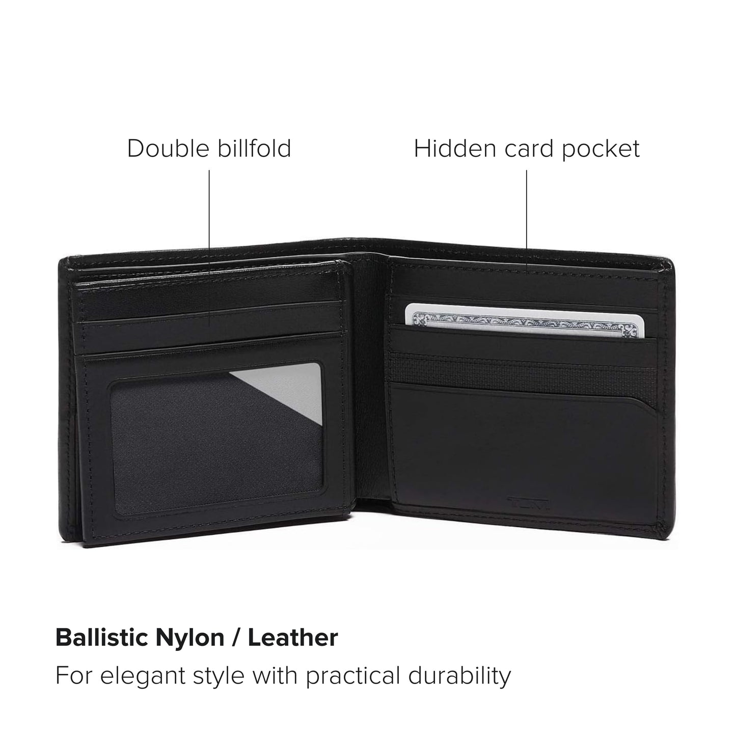 TUMI - Alpha Global Center Flip Passcase - Wallets for Men - Organized Bill Compartment & Hidden Pocket - 3.8" X 4.8" X 1.0" - Black
