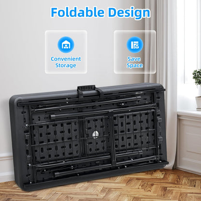 SHAREWIN Party Outdoor Cooler Table, Black Skirt &Drain Hose Plastic Chill Table to Keep Drinks Cool, Portable Foldable Self-Serving Beverage Ice Cooler Bar for Wedding, Picnics, Barbecues, Fishing