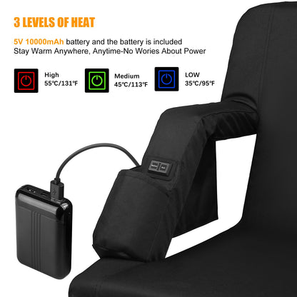 Heated Bleacher Seat with Backrest Heated Stadium Seats for Bleachers with Battery Heated Stadium Seats with Back Support 6 Reclinng Positions and 3 Levels of Heat Heated Stadium Chair (2, 25")