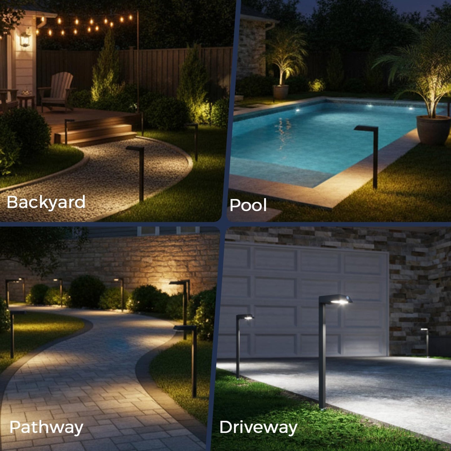 XMCOSY+ Solar Pathway Lights with Motion Sensor 6 Pack, 300LM Metal Solar Lights Outdoor Waterproof, 3 Modes Landscape Lighting for Garden, Backyard, Outside, Path (Warm/Cool White)