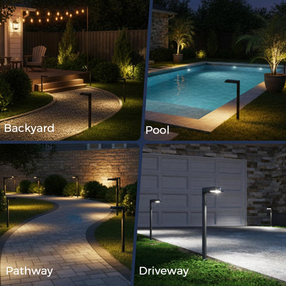 XMCOSY+ Solar Pathway Lights with Motion Sensor 6 Pack, 300LM Metal Solar Lights Outdoor Waterproof, 3 Modes Landscape Lighting for Garden, Backyard, Outside, Path (Warm/Cool White)