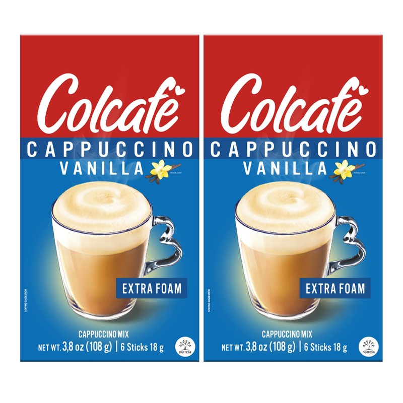 Colcafe Instant French Vanilla Cappuccino, 6 sticks per pack, Pack of 2