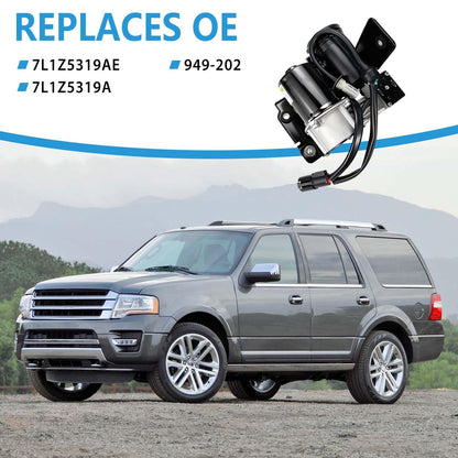FRGOLIN Air Suspension Compressor Pump Compatible with Ford Expedition Lincoln Navigator 2007-2018 with Bracket Replaces 7L1Z5319AE 7L1Z5319A 949-202