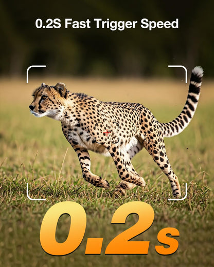 Loatos Trail Camera, 2k HD Live View Game Camera Built-in 4G LTE SIM Card Celluar Trail Cameras with Game Cameras with Night Vision Motion Activated Waterproof IP66 Rating 0.2S Trigger Speed