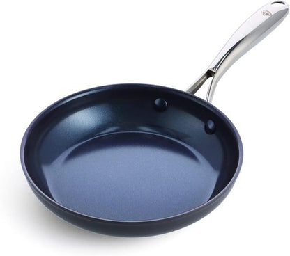 Blue Diamond Cookware 8-Inch Hard Anodized Ceramic Nonstick Frying Pan - PFAS-Free, Dishwasher & Oven Safe, Grey