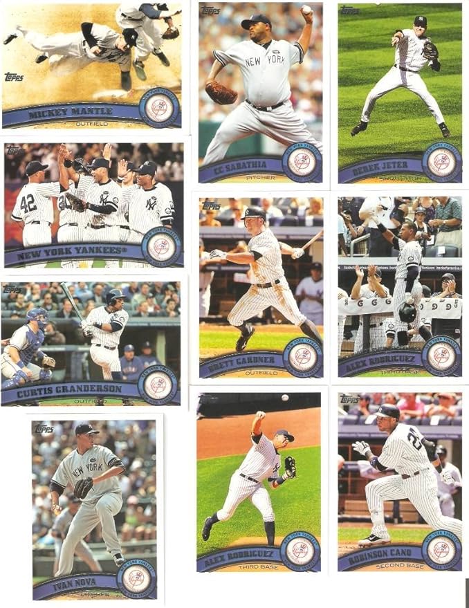Topps MEGA Set - 36 Cards of The 2011 New York Yankees - Complete Series 1 &amp 2 &amp Update (Series 3) / Including Mantle Jeter AROD Nova Ganderson. Cano &amp More!