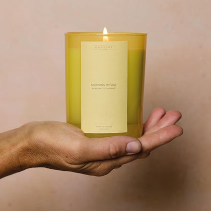 Bergamot & Jasmine Scented Candle | 11oz, 60 Hour Burn | Natural Soy Wax, Cotton Wick | Soy Scented Candles for Home | Benevolence LA Sun-Kissed Collection - Morning Ritual