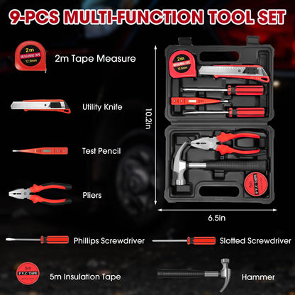 Roadside Emergency Car Kit for Vehicles, Pink Car First Aid Kit Emergency Kit with Jumper Cables, Car Safety Kits, Tow Strap, Tool Kit, Road Trip Assistance for Men, Women, New Driver Gifts
