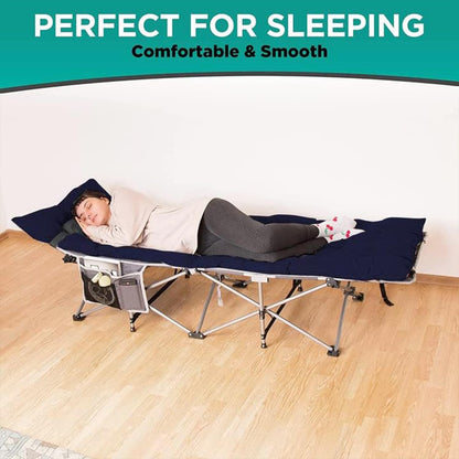 ZONETECH Camping Cot Pads Mattress - Premium Quality Outdoor Comfortable Thicker Cotton for Sleeping Lightweight Waterproof Bottom for Adult, Kid 4- Pack