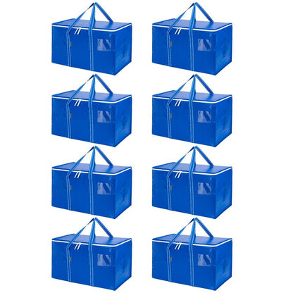 BALEINE 8-Pack Oversized Moving Bags with Reinforced Handles, Heavy-Duty Storage Tote for Clothes, Moving Supplies (Royal Blue, 8-Pack)
