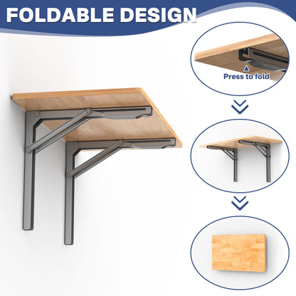WALMANN Space Saving Wall Mounted Folding Workbench, Heavy Duty Folding Wall Table/Desk for Garage, Workshop, Holds Up to 550 lbs(Tabletop Size: 32 x 18inch)