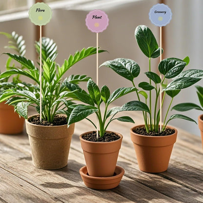 Bamboo Plant Stakes - 18 Inch Wooden Support for Potted Plants | 46 PCS with Wires for Gardening