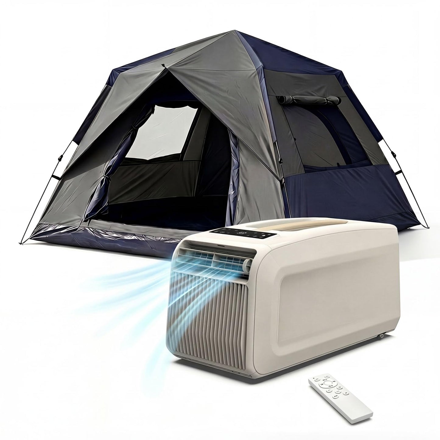 GOUKA Portable Ac 6100 BTU Cooling Camping Air Conditioner App Control No Drainage Required tent Ac Units for Rooms Bedroom Outdoor Camping Rvs (6100, BTUs, 1 set Milk white)