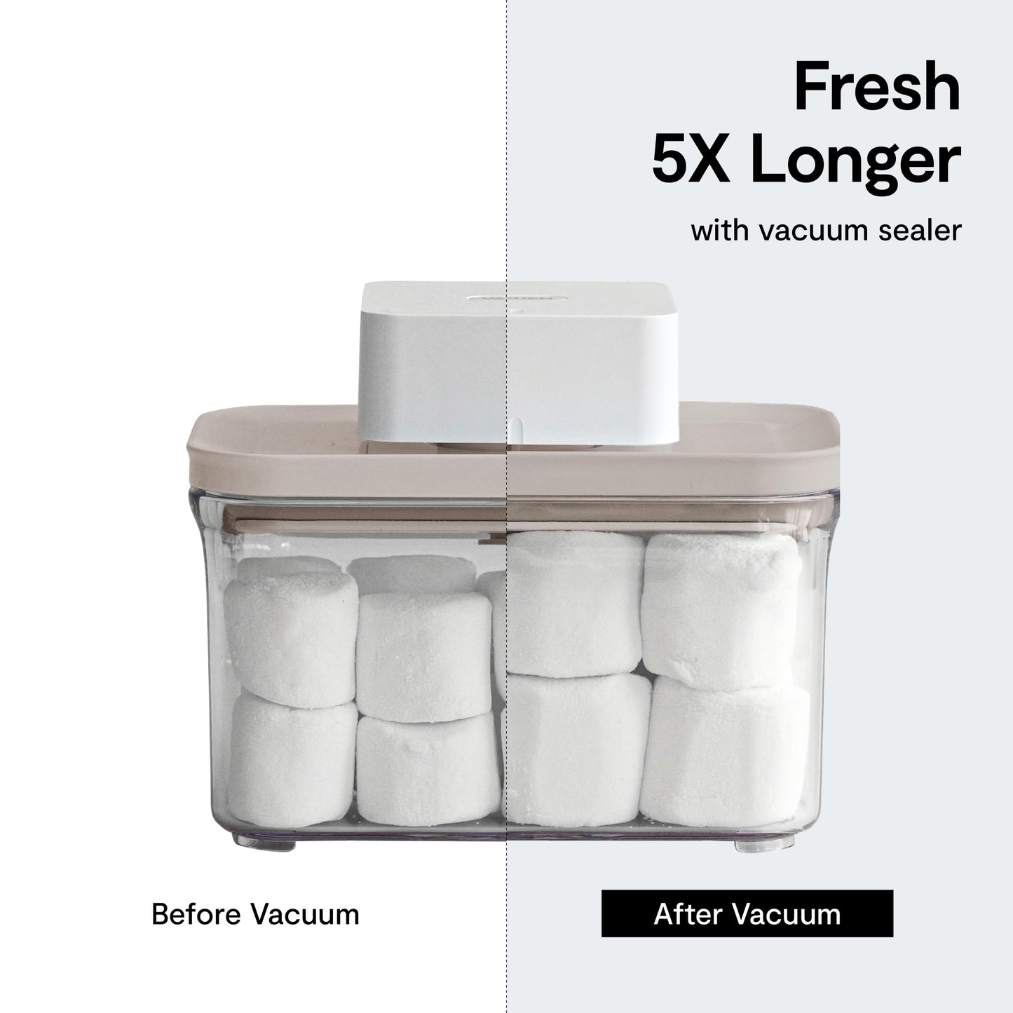 VAKUEN Premium Airtight Food Storage Container. Special Edition Mercury Color 8P/Set. 7pcs Container and Vacuum Sealer. Patented Double Silicone Lining, 100% Leak Proof, BPA-FREE