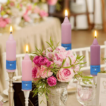 Smokeless Candlesticks Short Taper Candle,Unscented 5 Inches Gradient Pink Candle Sticks Dripless Tapered Candles for Home Décor Gifts