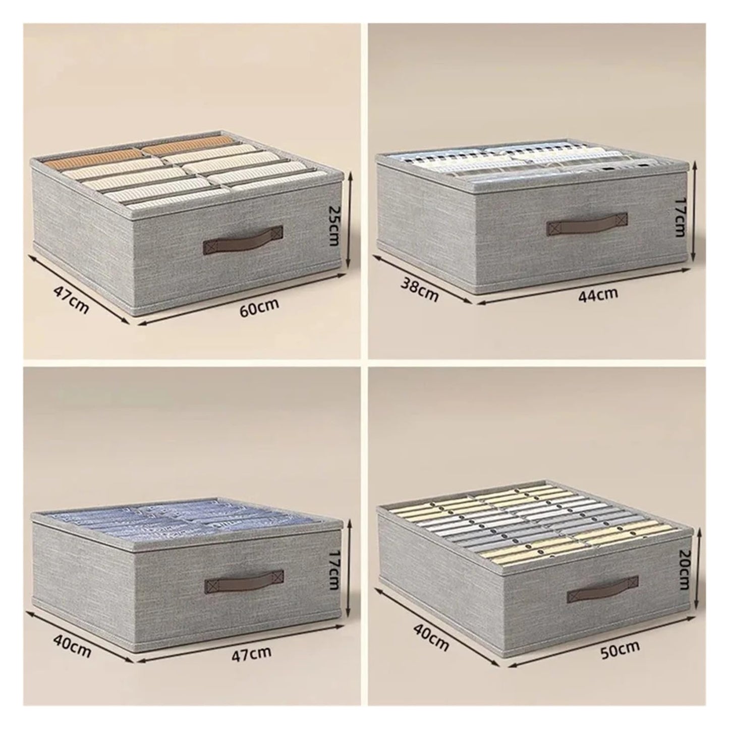10/16/24 Grids Wardrobe Clothes Storage Organizer With PP Board Cabinet Foldable Drawer Sweater T-Shirt Jeans Storage Boxs(F)