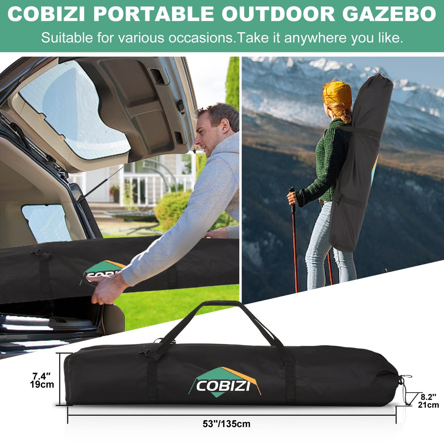 COBIZI 6x6 FT Pop up Gazebo, Popup Canopy Tent, Screened in Gazebos, Waterproof Portable Outdoor Small Screen Tents Sun Shelter,carpas para Patio for Camping, Garden and Backyard,Grey