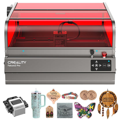 Falcon2 Pro S 40W Enclosed Laser Engraver with Air Assist, Built-in Camera, Class 1 Laser Cutter and Engraver Machine for Wood, Metal, Batch Prodcuction, Engraving Area 355 * 390mm