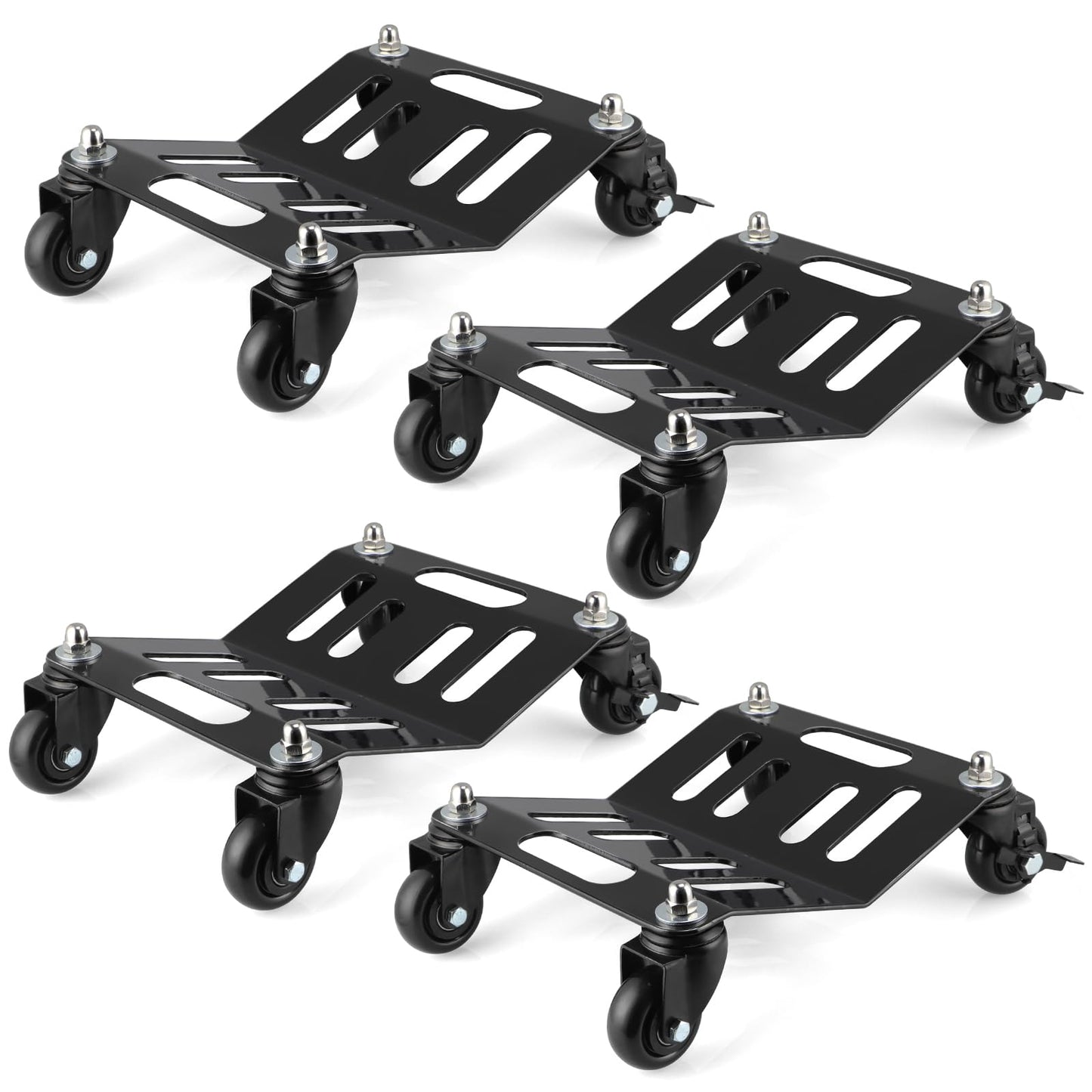 MOLIGOU Car Wheel Dolly Set of 4, 6600 Lbs/ 3T Car Moving Cart with Brakes, Heavy Duty Vehicle Dolly for Moving Cars, Trucks, Trailers