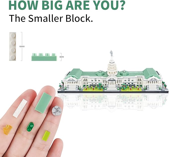 Architecture Series Mini Bricks for Adults and TeensUS Capitol Model Construction 3630 PCSMicro Blocks SetLandmark Model