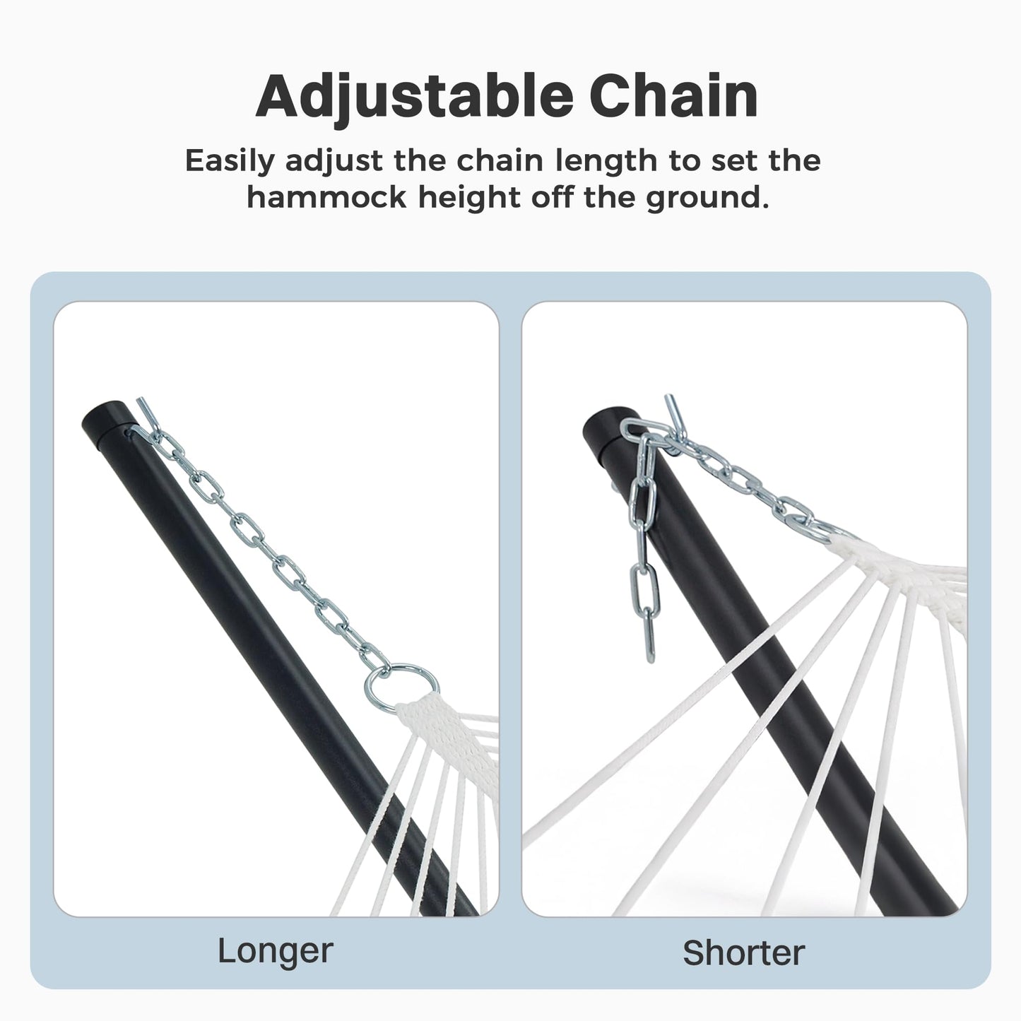 SUPERJARE Curved-Bar Hammock with Stand, 2 Person Heavy Duty Hammock Frame, Detachable Pillow & Portable Carrying Bag, Perfect for Outdoor & Indoor, Navy Blue