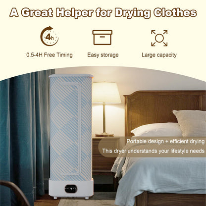 Portable Clothes Dryer, 1000W Foldable Automatic Drying Machine with Remote Control, Compact Laundry Dryer for Home, Apartment & Travel Use