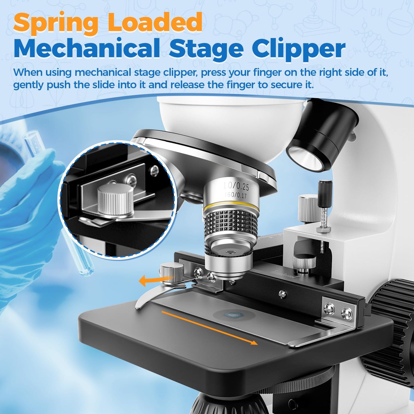 MAXLAPTER Binocular Microscope for Adults and Kids: 40X-1000X Professional Compound Microscope with Slides and Dual Mechanical Stage - Kit for Children Students Beginners Lab Homeschool Education