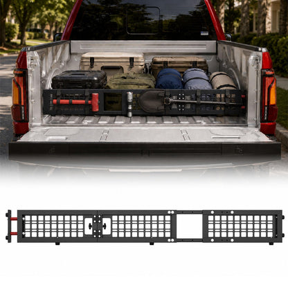 60"-70" Adjustable Truck Bed Divider for Full Size Truck, Cargo Divider for Pickup Truck Bed, MOLLE Panel, Fits Ford F150 Chevy Silverado Gmc Sierra Toyota Jeep Powder Coated Carbon Steel No Drilling
