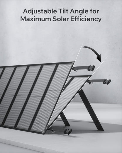 Arkpax 200W Foldable Solar Panel Kit 12-Fold Portable Solar Charger with Adjustable Kickstand IP65 Waterproof for Power Station Camping RV Outdoor Home Emergency Off-Grid Use