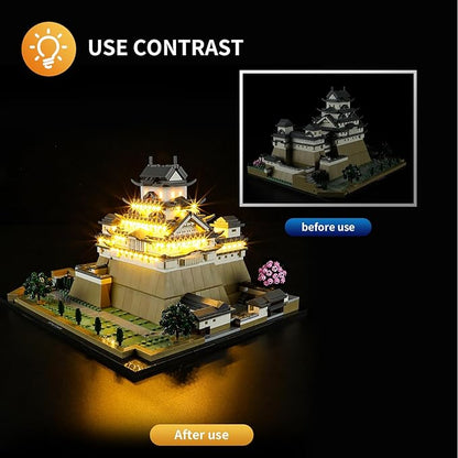 Vaodest LED Light for Lego Architecture 21060 Himeji Castle SetDesign and Configuration Compatible with Lego 21060 Model(LED Light Only Not Building Block Kit)