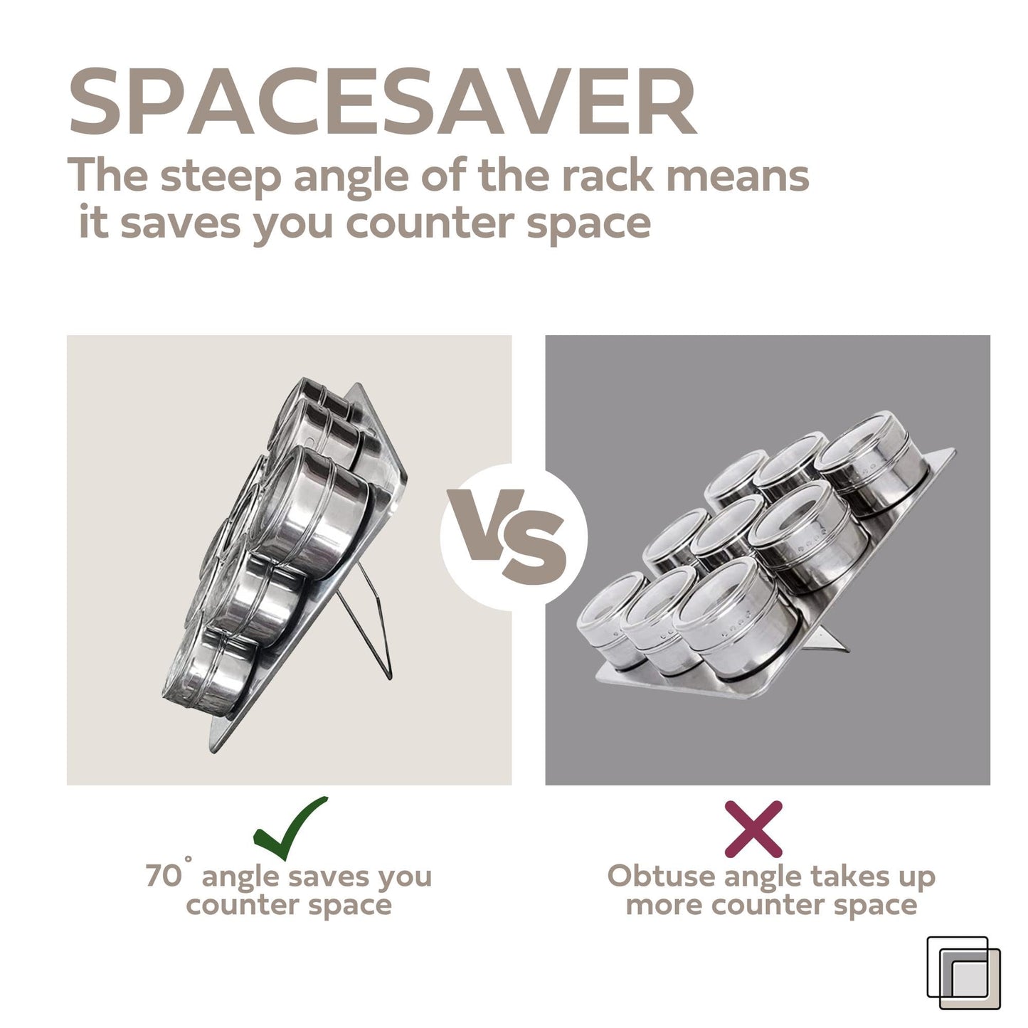 Uncluttered Designs Intergalactic Spice Rack Set With Magnetic Jars, Stand and Wall Mount (9 Tin)