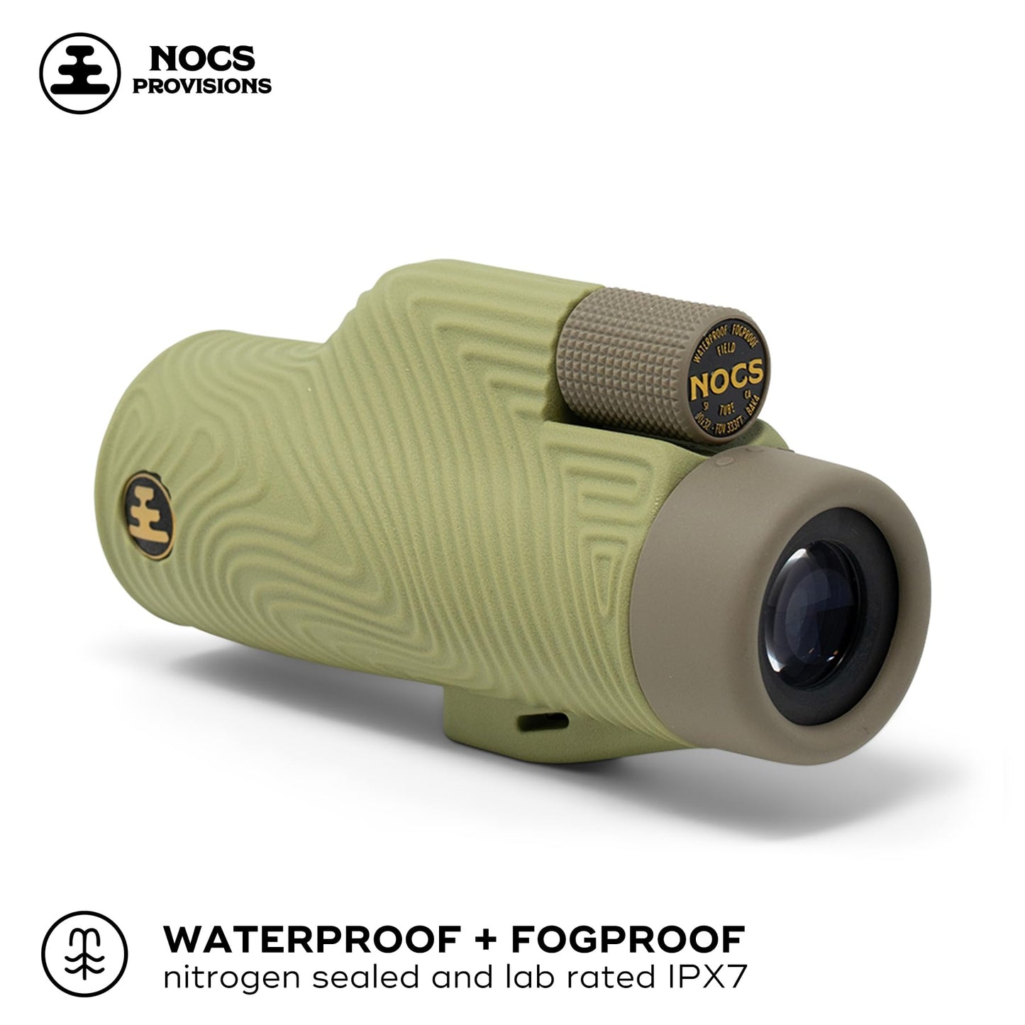 Nocs Provisions Field Tube 10x32 Waterproof Monocular, 10X Magnification Telescope, Bak4 Prism, Wide Field of View for Bird Watching, Backpacking & Wildlife Viewing - Ponderosa Green