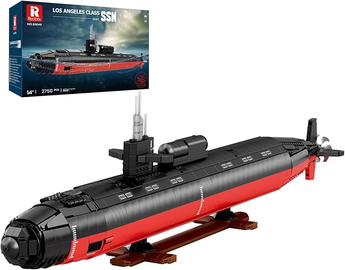 Reobrix Nuclear Submarine Building Sets for Adults 1:125 Military Los Angeles Class SSN Submarine Model 33049 Striking Display Piece Home Decor Collectible Submarine Toy Gifts for 14+ (2750 PCS)