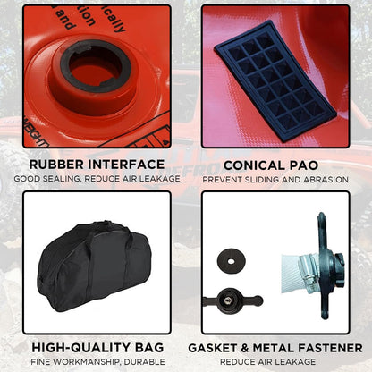 BotaBay 4 Ton Off-Road Exhaust Air Jack 8800lbs Lifting Capacity Inflatable Soft Jack 31.5-inch Height, Double Inflatable Systems, for SUV Car Truck Rescue 1000 Denier Nylon Material with Carrying Bag