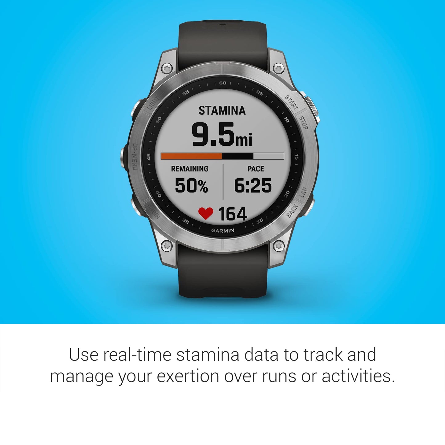 Garmin Fenix 7, Adventure smartwatch, Rugged Outdoor Watch with GPS, Touchscreen, Health and Wellness Features, Silver with Graphite Band - 010-02540-00