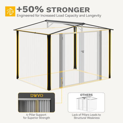 DWVO 7'x5' Large Metal Outdoor Storage Shed, Heavy Duty Tool Storage Sheds for Backyard Patio Lawn - Ideal for Bicycles, Garden Tools, and Lawn Equipment, Easy-to-Assemble, Dark Gray