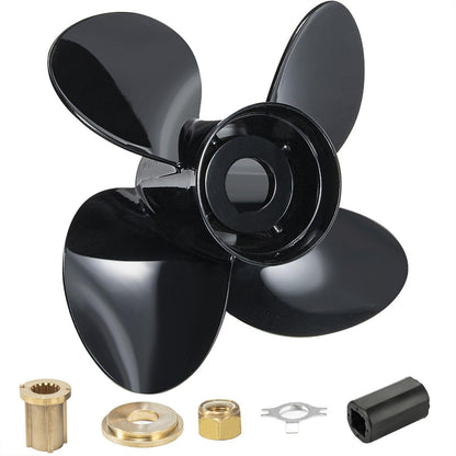 MARKGOO Propeller 13X17 Pitch RH 15 Spline Tooth with Hub Kit for Mercury Spitfire Outboard 40 50 60 65 70 75 80 90 100 115 125 140 HP Boat Engine Parts 4 Blade Aluminum Prop 48-8M8026590