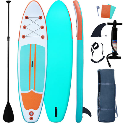 Inflatable Paddle Boards Stand Up Paddleboard Wide Stable with SUP Paddle Board Accessories for All Skill Levels with Fins, Adjustable Paddle, Pump, Backpack, Leash