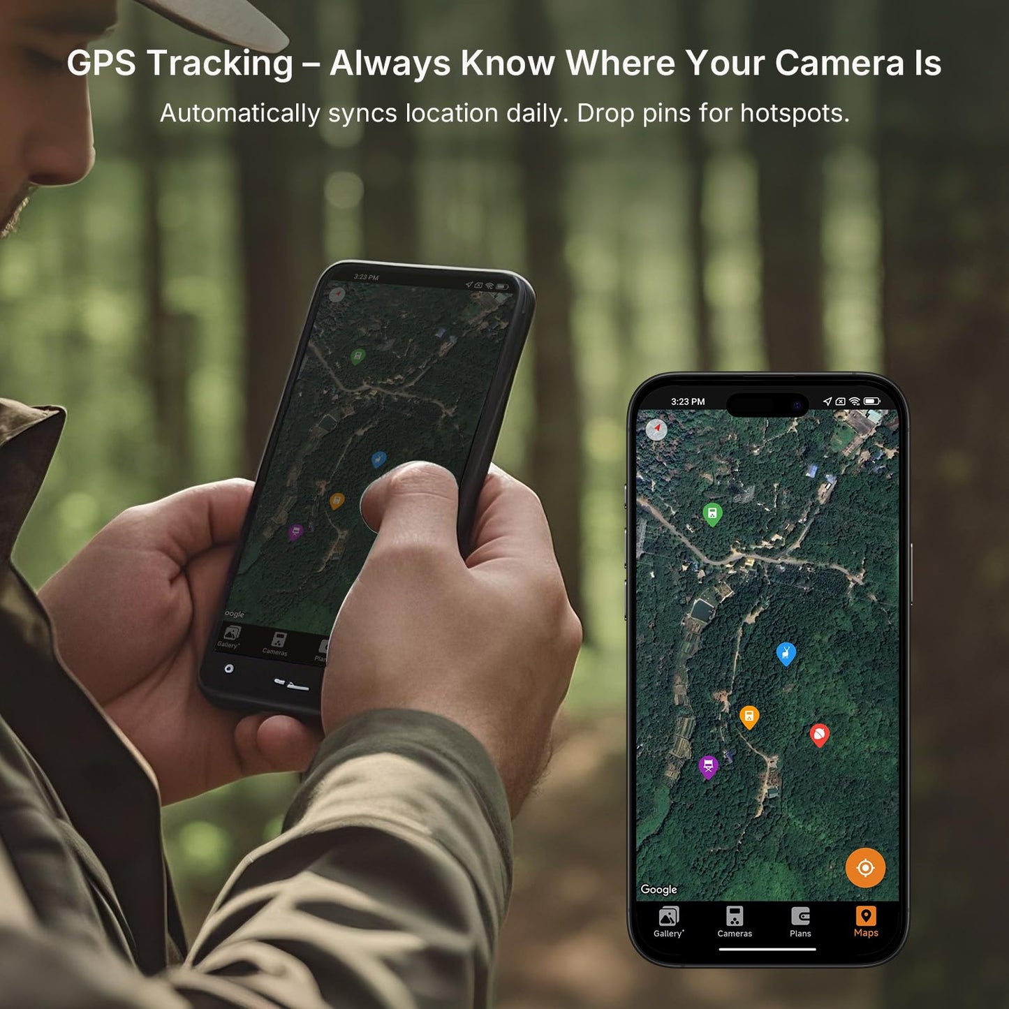 GardePro X66 Pro Cellular Trail Camera (Non-WiFi) with SP350 Solar Panel, 7800mAh Battery, 64GB SD Card Included, Live View, Shared Data Plan
