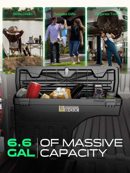 YHTAUTO Truck Bed Storage Tool Box Lockable Fits 2002-2018, 2020-2021 Dodge Ram 1500 2500 3500, 2019-2021 Ram 1500 Classic, Passenger Side, Not Fit Ram Box, Swing Waterproof Wheel Well Toolbox