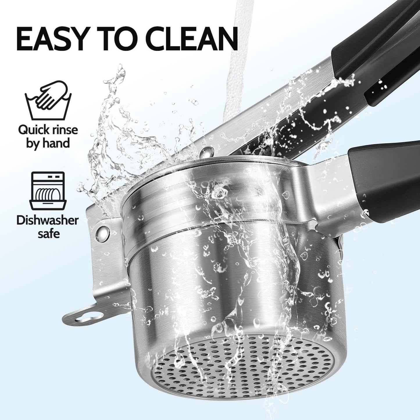 Sopito Stainless Steel Potato Ricer - Upgraded Masher with 3 Interchangeable Discs | Heavy-Duty Kitchen Tool