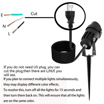 GXSTHY LED Spotlights Outdoor, 8 Pack 3CCT 7W 700LM Landscape Lighting, US Plug Hardwired 110V-120V Waterproof Spiked Tree Uplights for Yard Lawn Flag Garden Pathway