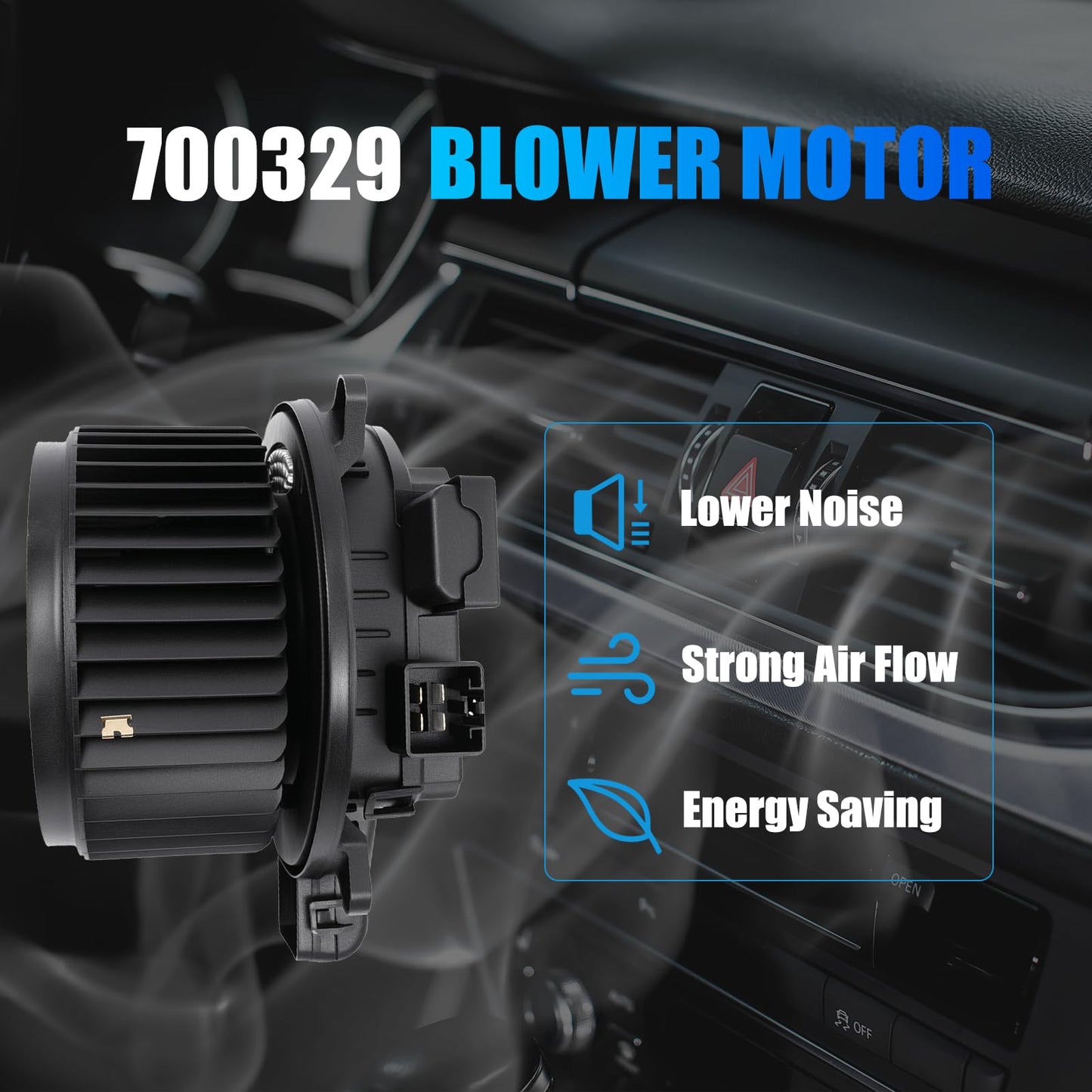 HVAC Blower Motor 700329 for 2015-2023 F-150, 2017-2022 F-250 F-350 F-450 F-550 F-600 Super Duty | Fits 2018-2024 Expedition Navigator, Front AC Heater Blower Motor Replacement