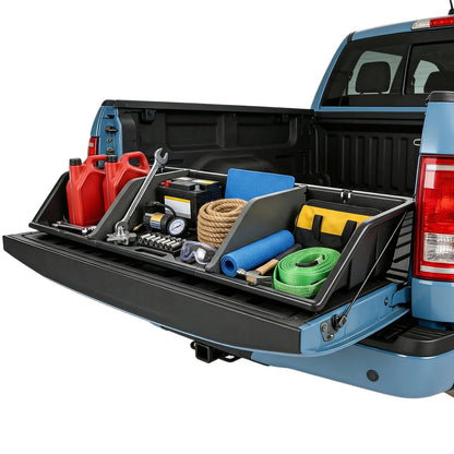 GEARLAST 52 inch Truck Bed Cargo Box, Truck Bed Organizers and Storage,Truck Bed Storage System with Isolation Netting and Tarpaulin, Tailgate-Slide Design for Effortless Loading/Unloading