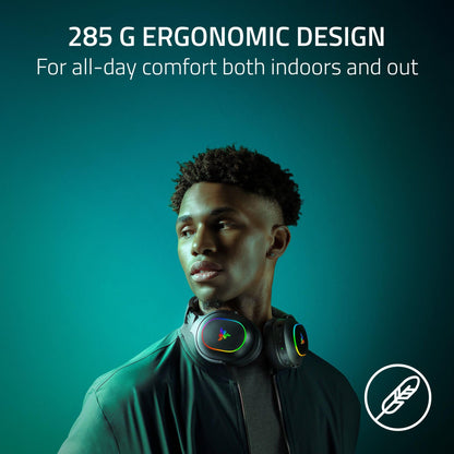 Razer Barracuda X Chroma Wireless Gaming Headset: 2.4GHz Wireless & Bluetooth - Lightweight - Chroma RGB - 40mm Drivers - Cardioid Mic - 70 Hr Battery - for PC, Mac, PS5, Switch 2, Smartphone - Black