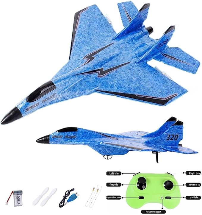 MAXBECK Remote Control Wireless Airplane Toy with Lights Su-35 Rc Glider 2 Channel 2.4 GHZ Remote Control Planes Outdoor Foam Rc Aircraft for Hobby Rc Airplanes